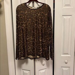 Leopard Print Sheer Top